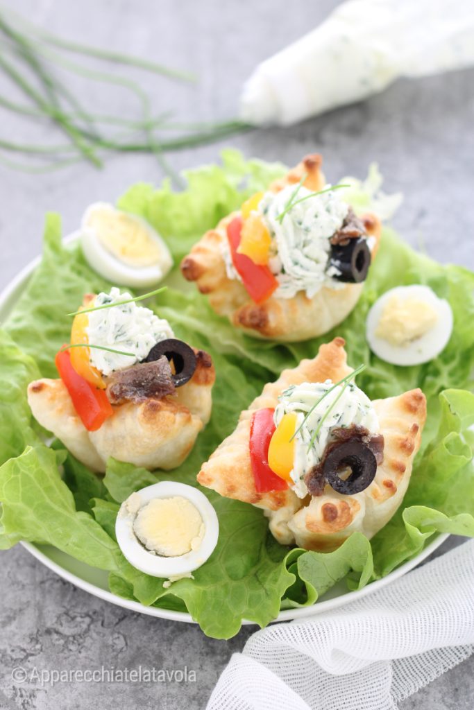 paniers de pâte feuilletée salés