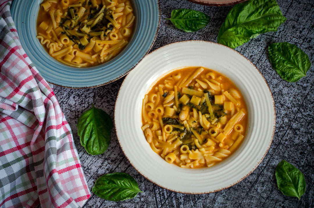 Pâtes et haricots au pesto