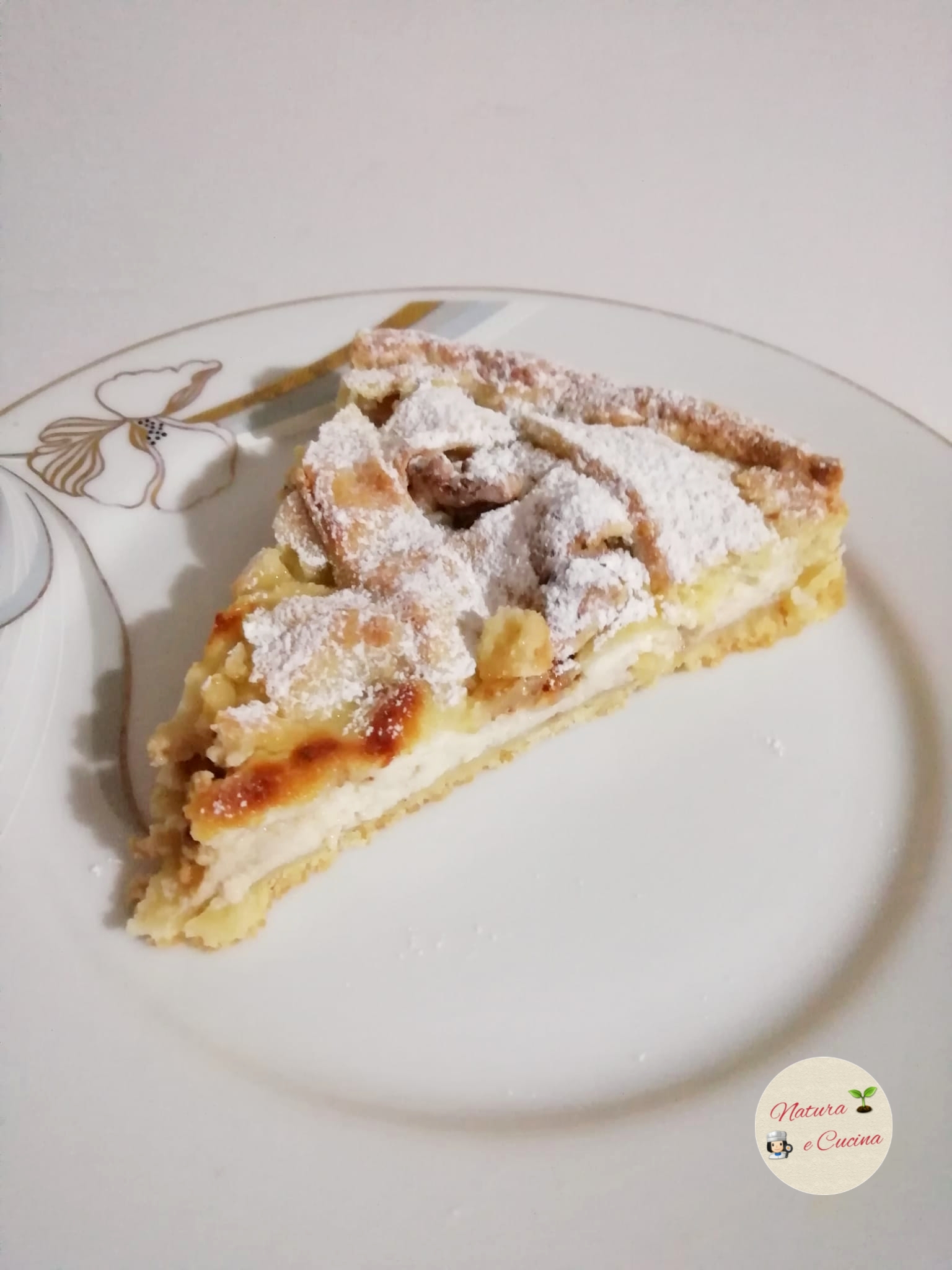 Tarte à la ricotta, pommes et noix