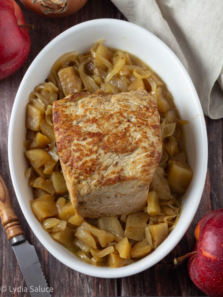 Rôti de porc aux pommes