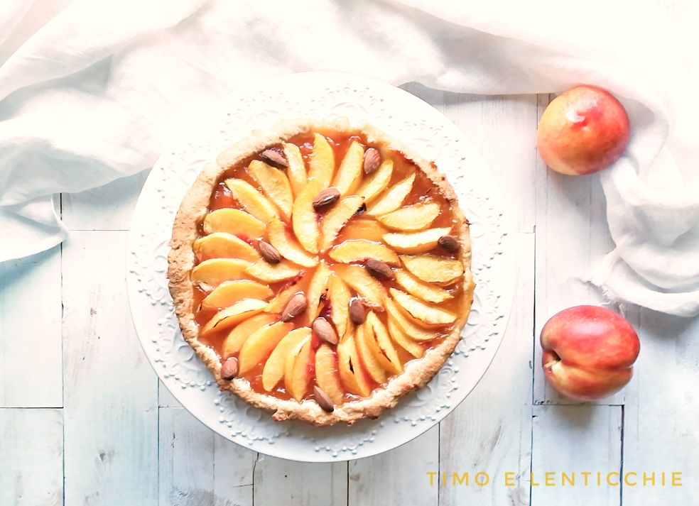Tarte aux pêches et amandes