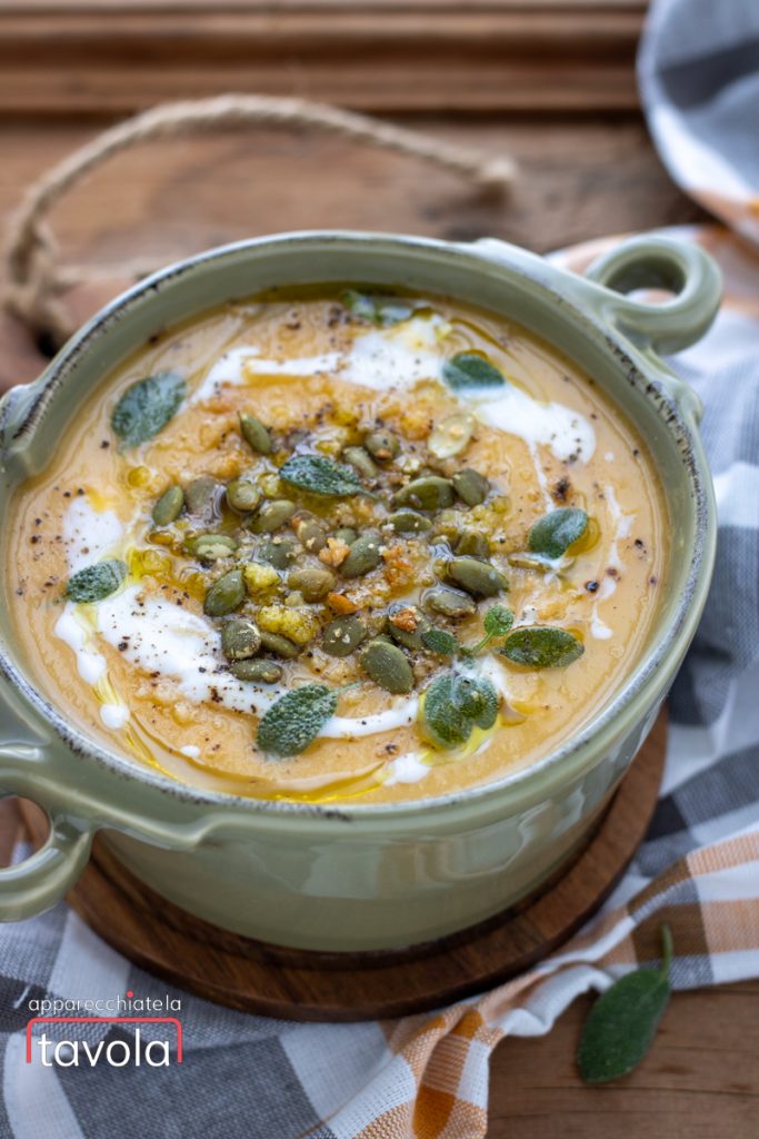 Velouté de potiron et poireaux