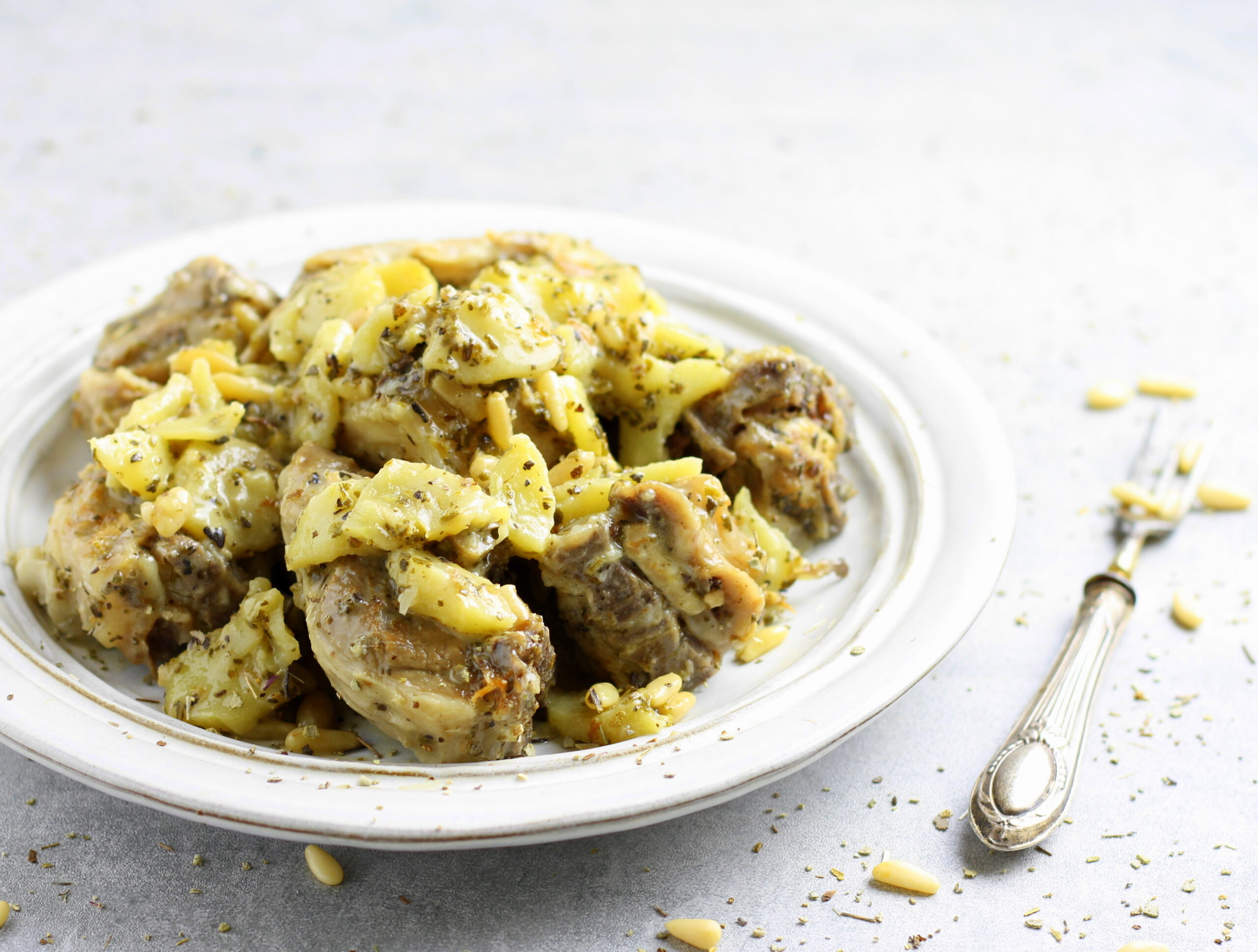 Ragoût d&rsquo;agneau de lait aux pommes et sauge