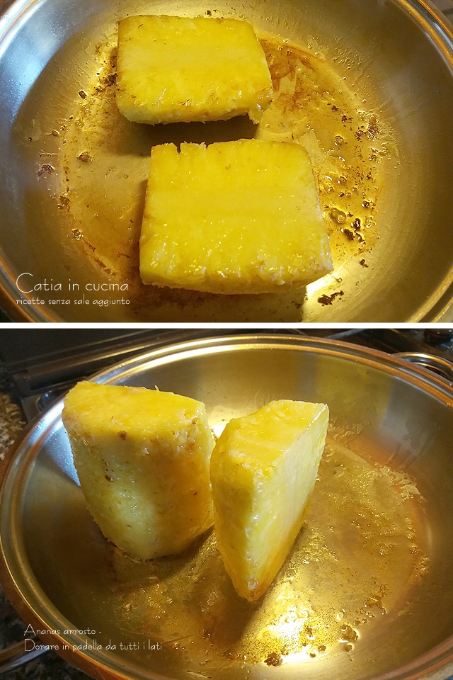 ananas rôti doré à la poêle