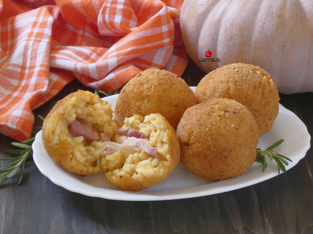 Arancini au potiron avec pancetta