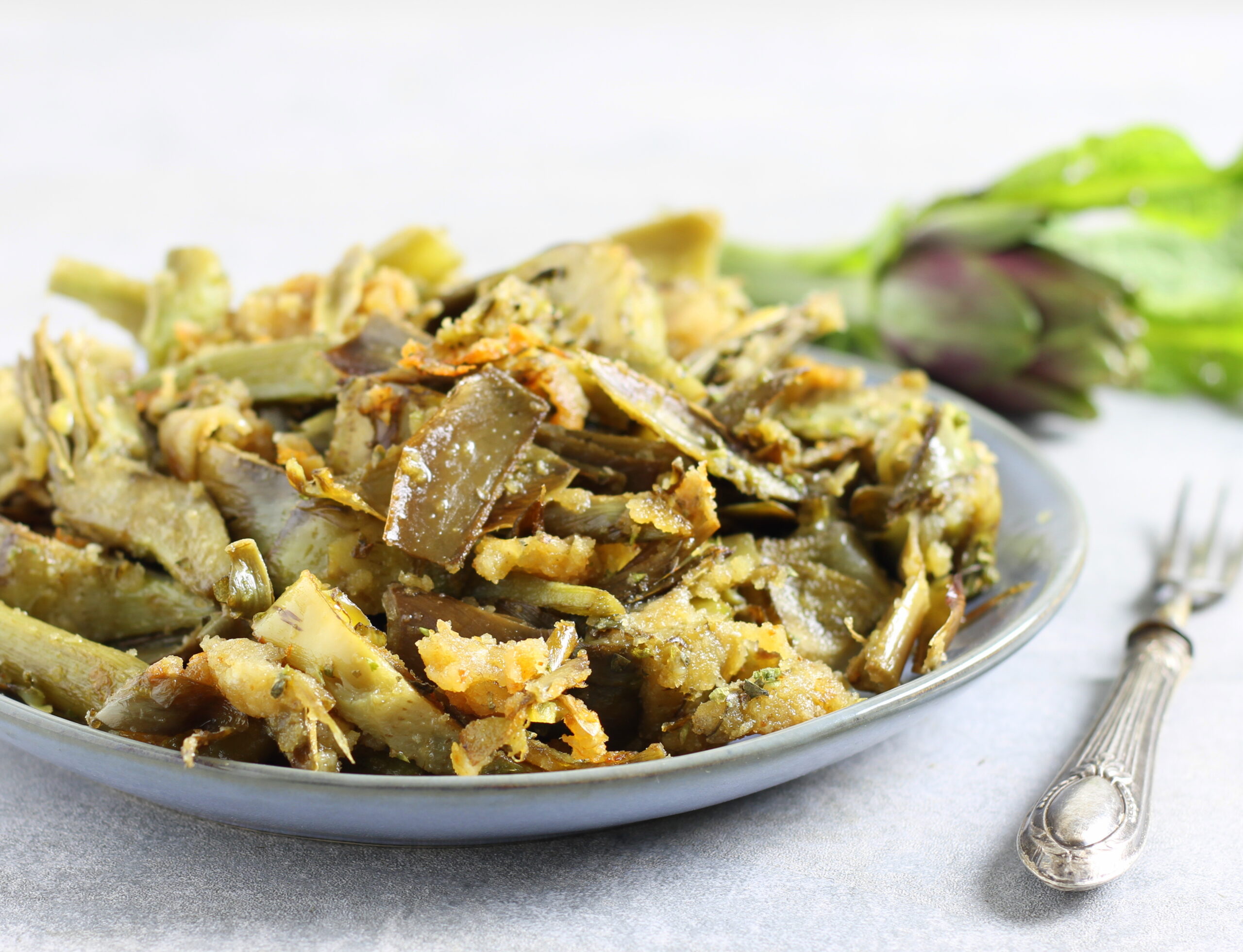 Artichauts à la poêle avec chapelure et parmesan