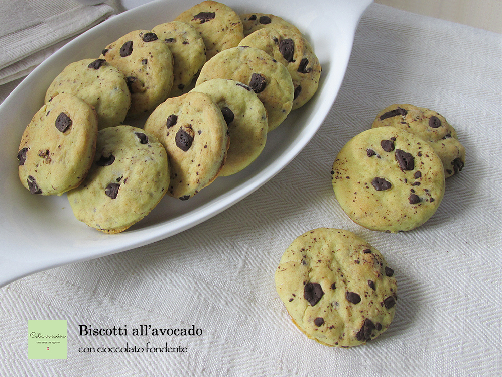 biscuits à l'avocat avec chocolat