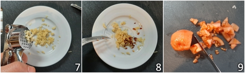 c. couper la tomate en morceaux