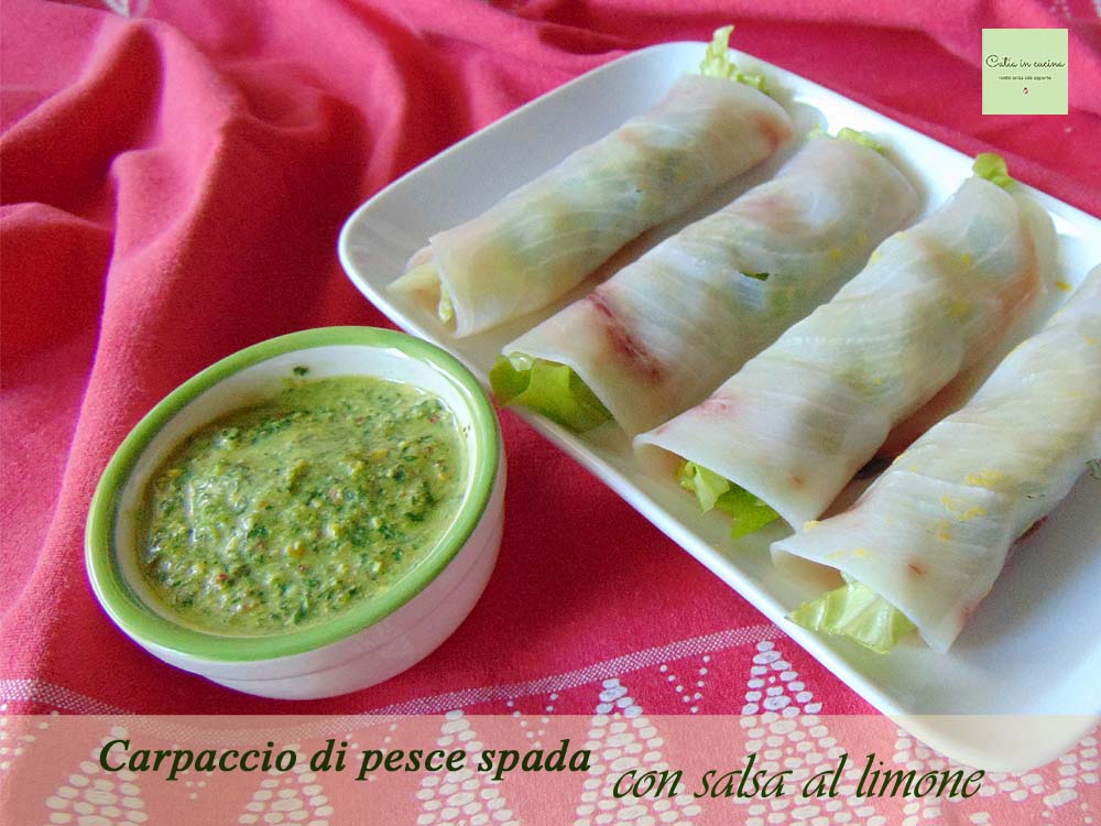 carpaccio de poisson-espadon et sauce au citron