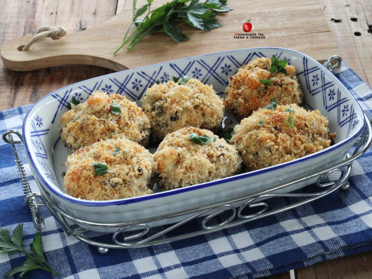 Champignons farcis gratinés