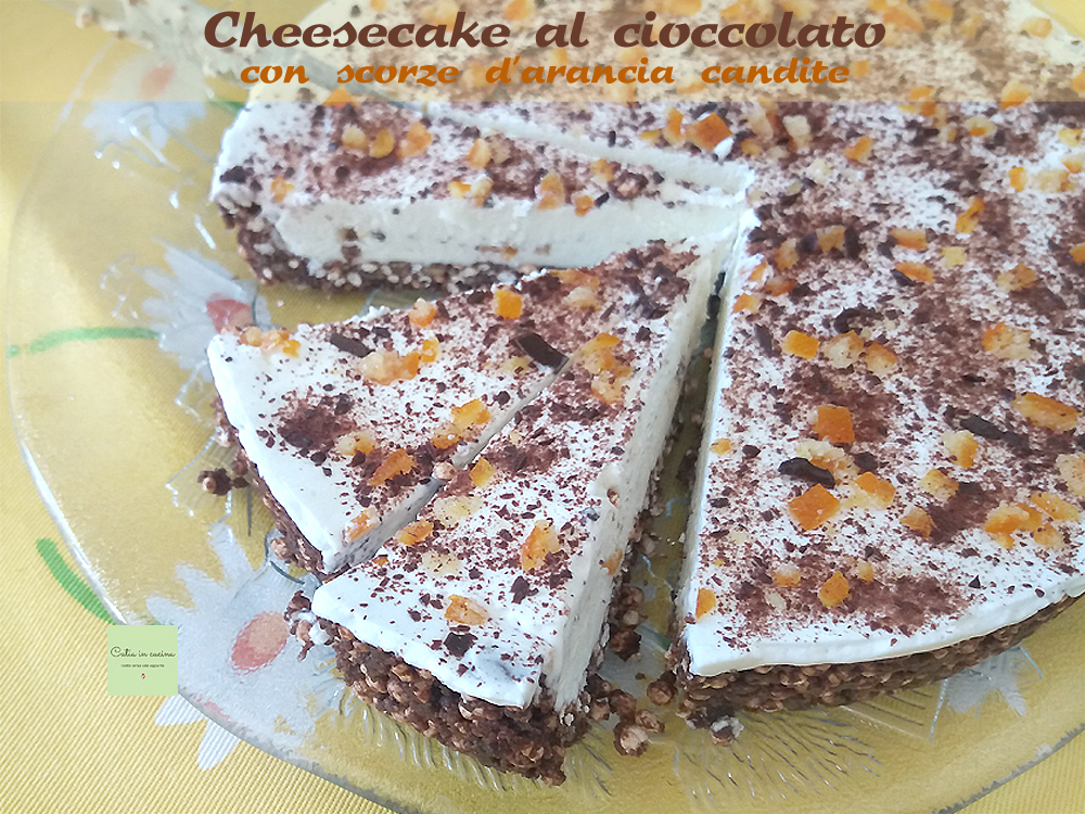 cheesecake chocolat et canditi tranches