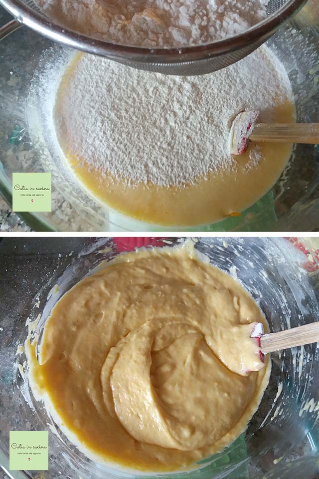 citrouille en gâteau ensorcelé - ajout de farine