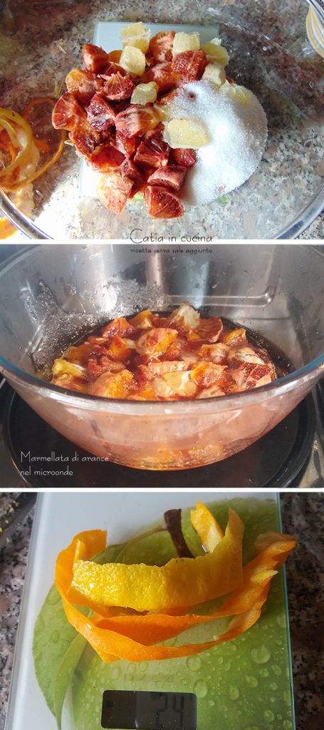 confiture d'oranges au micro-ondes - étapes