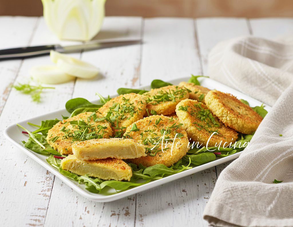 ESCALOPES de FENOUIL panées à la friteuse