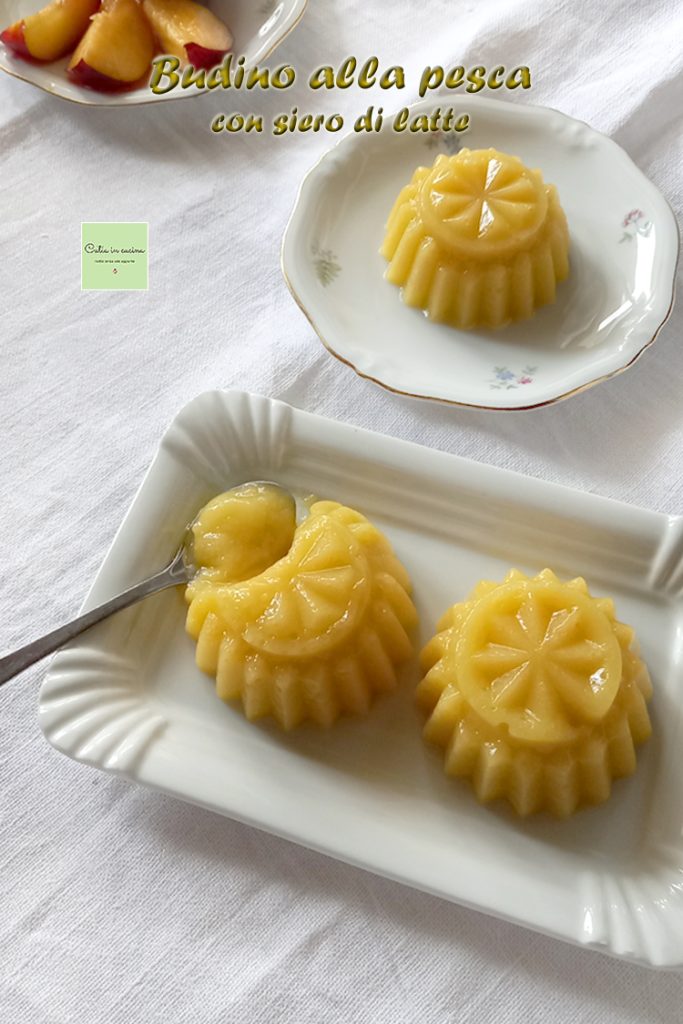 flan à la pêche avec petit-lait