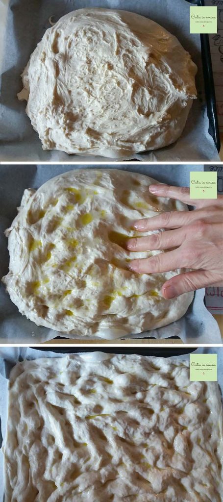 focaccia à la bière levée avec kéfir étapes