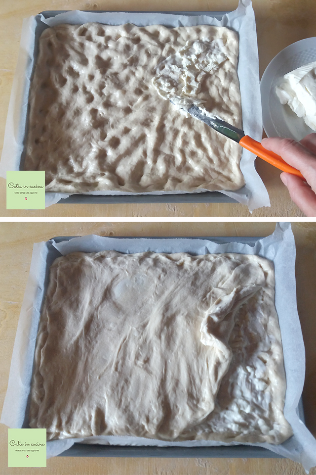 focaccia avec asperges et stracchino steps1-2