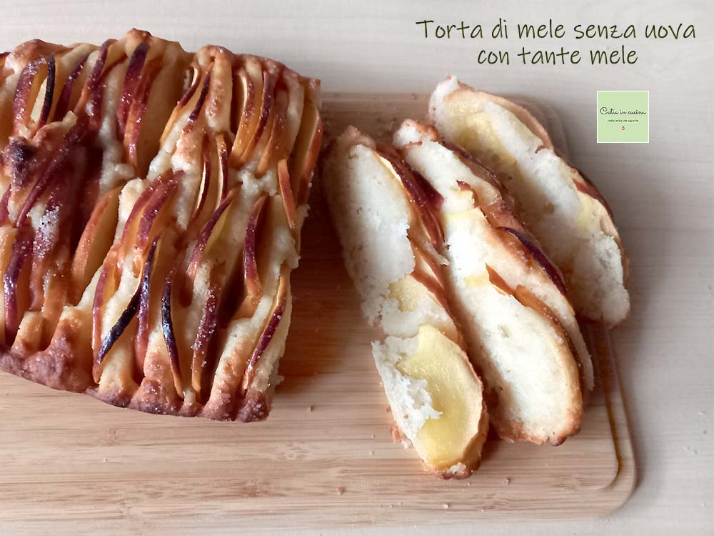 gâteau aux pommes sans œufs avec beaucoup de pommes