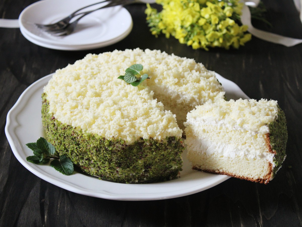 Gâteau mimosa avec crème au mascarpone