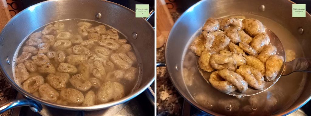 gnocchis à la farine d'artichauts cuisson