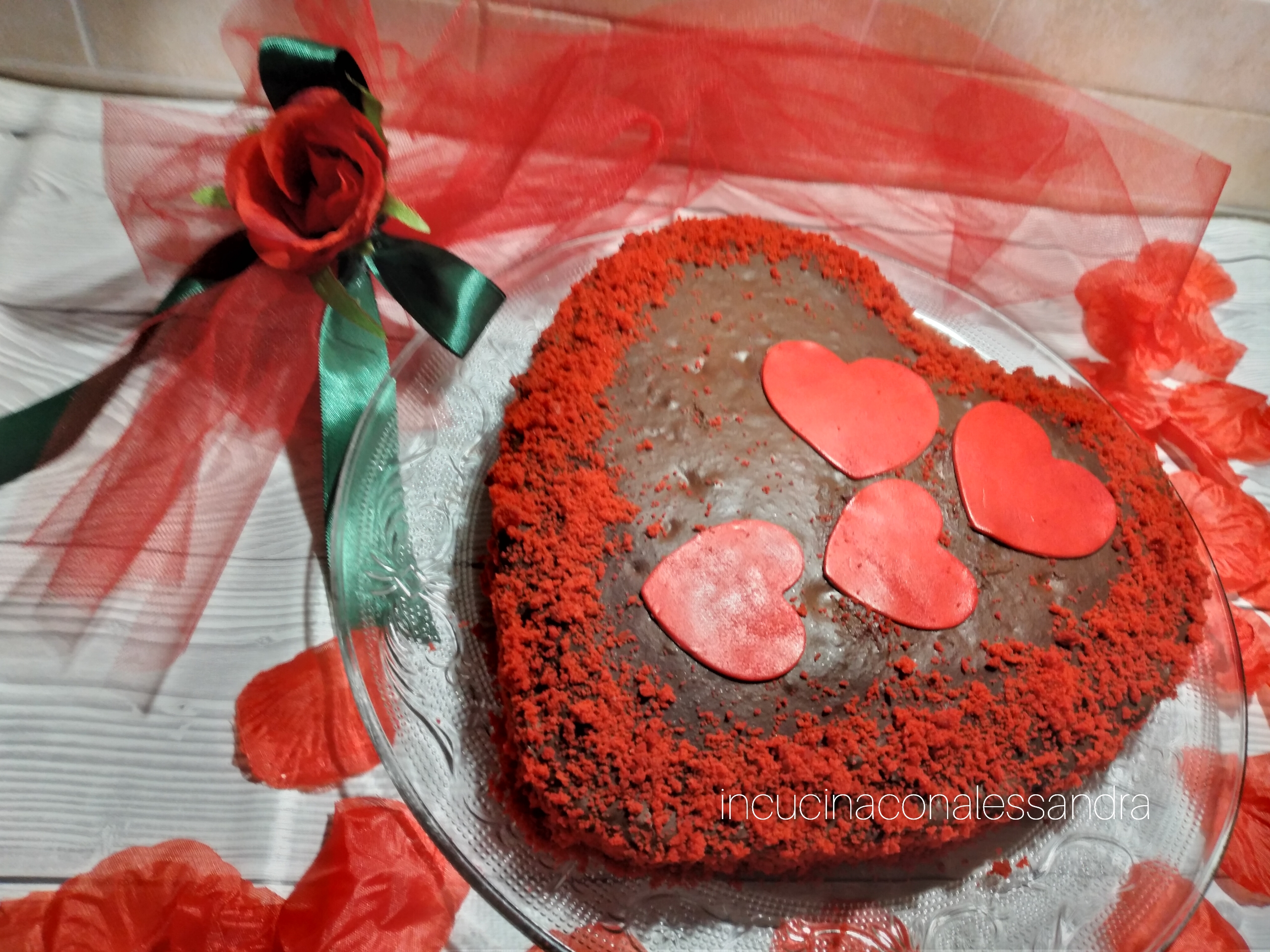 Gâteau romantique cœur Saint-Valentin