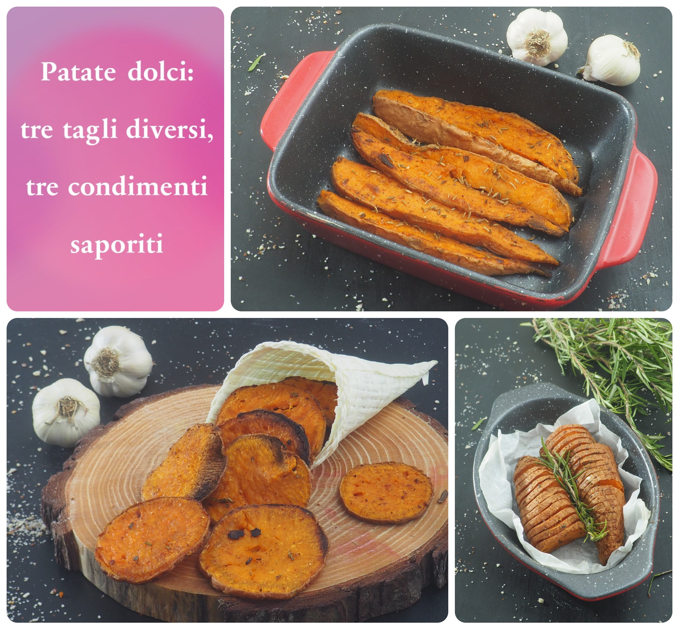 Patates douces : trois coupes différentes, trois assaisonnements savoureux