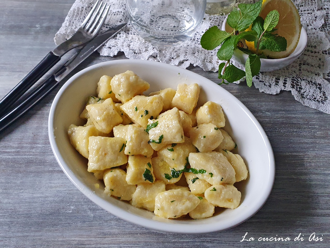 Nunderi ricotta et citron avec menthe