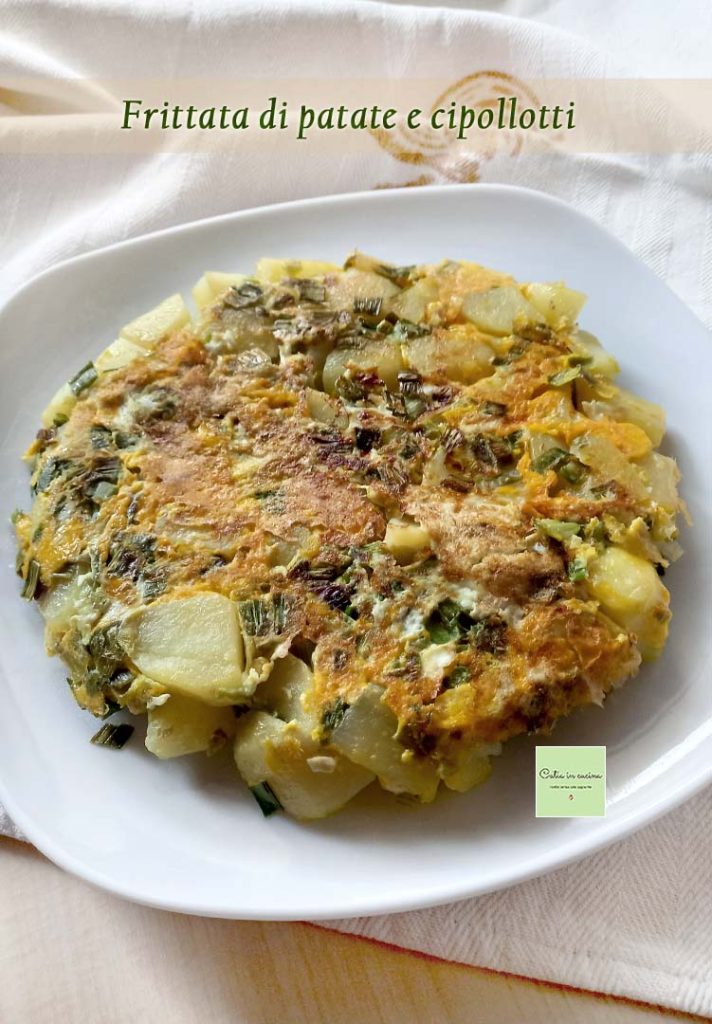 omelette de pommes de terre et oignons nouveaux
