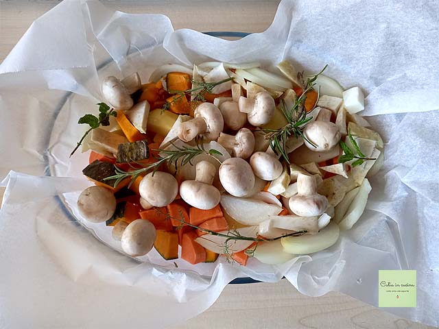 papillote de légumes variés à cuire