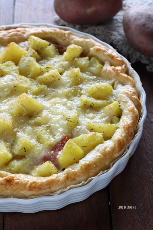 tarte salée pommes de terre et jambon