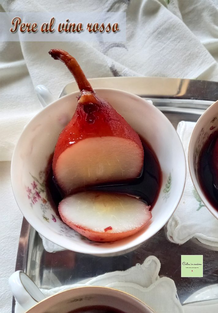 poires au vin rouge
