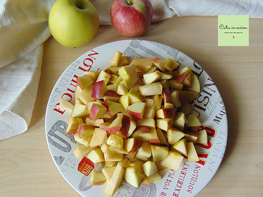 pommes coupées en morceaux