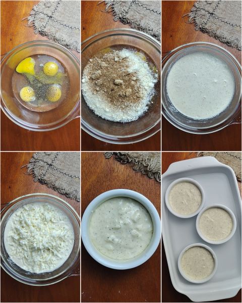 préparation des flans au fromage