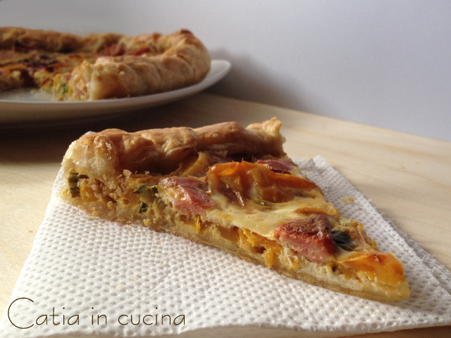 quiche aux poivrons, courgettes et oignon