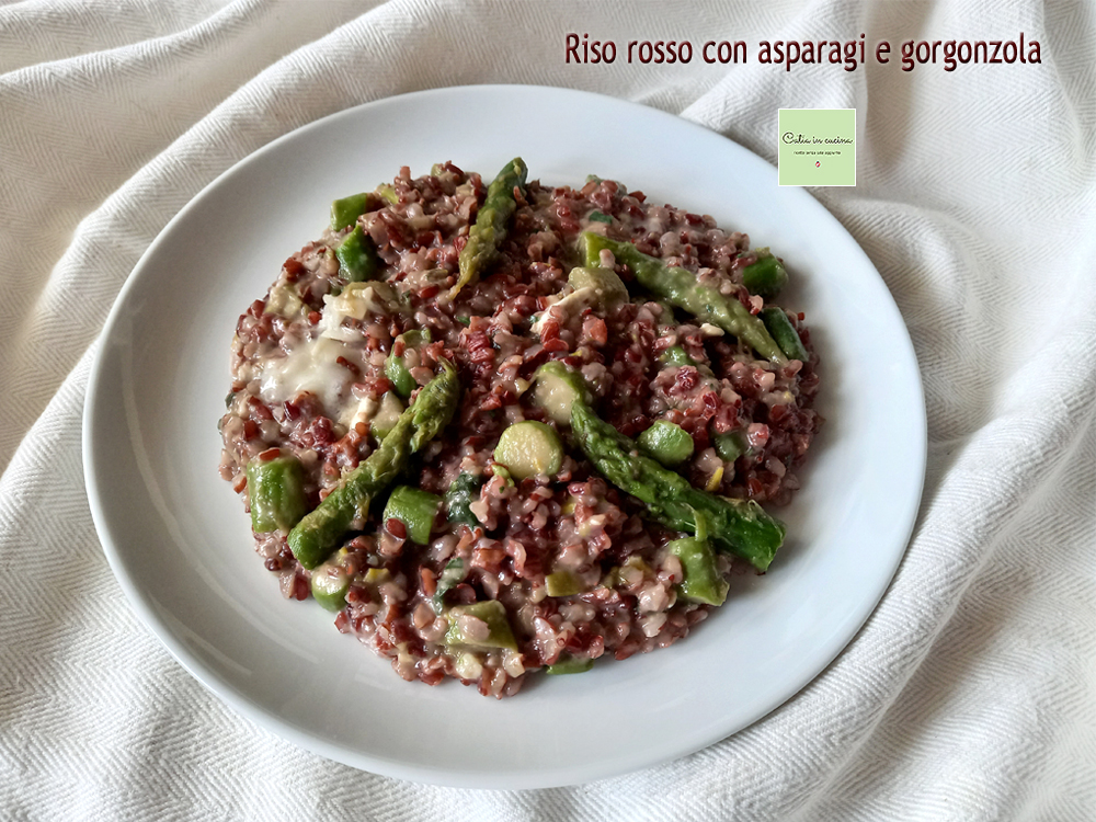 riz rouge avec asperges et gorgonzola