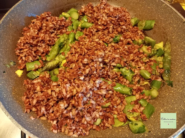 riz rouge avec asperges et gorgonzola étape2