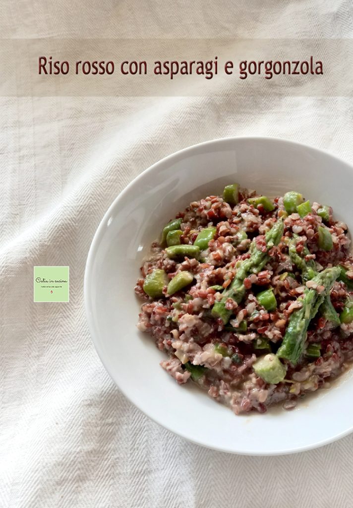 riz rouge avec asperges et gorgonzola