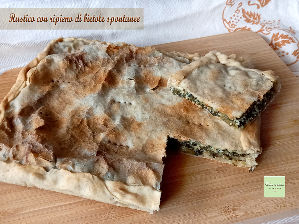 rustique farci avec des bettes sauvages et fromages