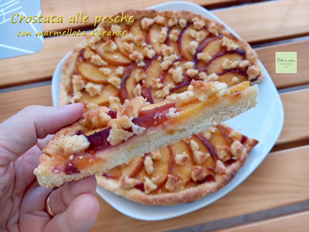 tarte aux pêches et confiture d'oranges