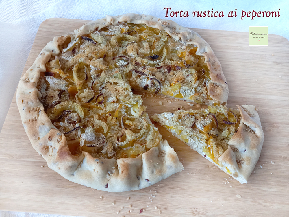 tarte rustique aux poivrons avec pâte folle aux graines