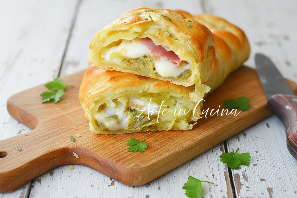 TRESSE de PÂTE FEUILLETÉE aux ARTICHAUTS et speck