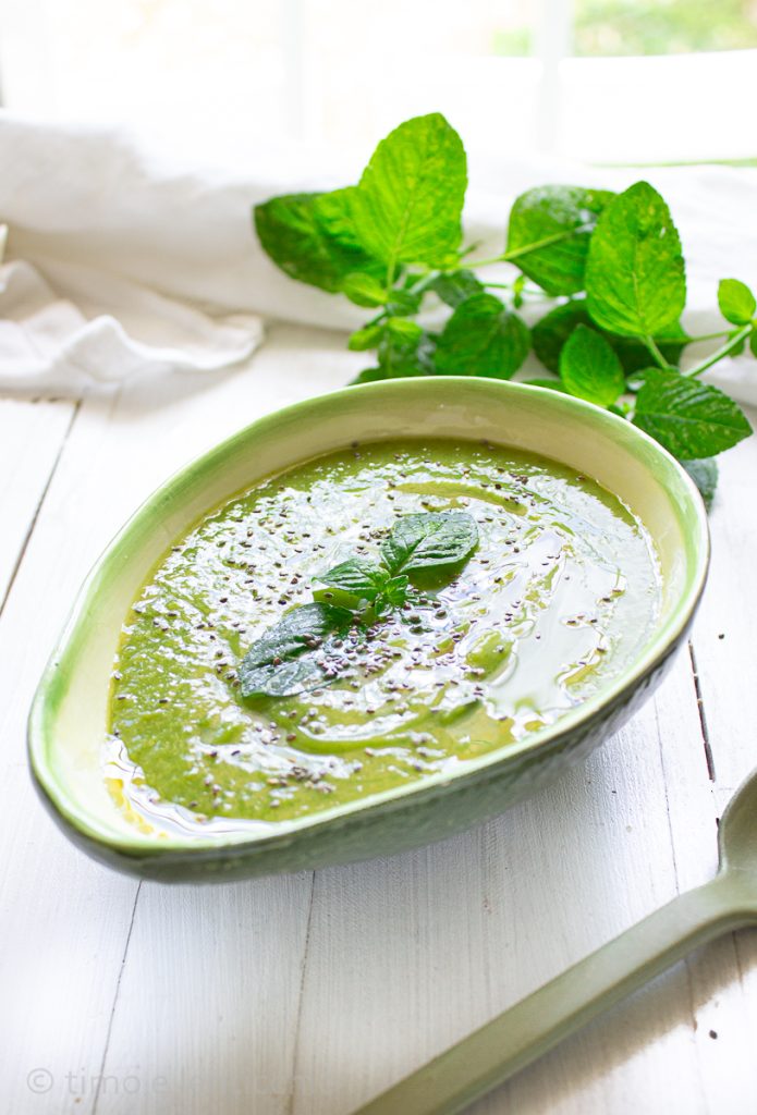 velouté courgettes et petits pois