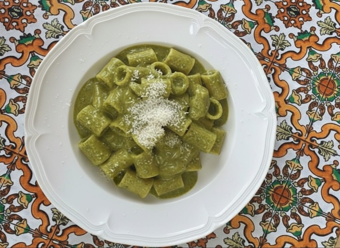 Pâtes avec pesto de haricots plats