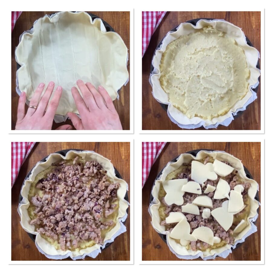 tarte pommes de terre et saucisse