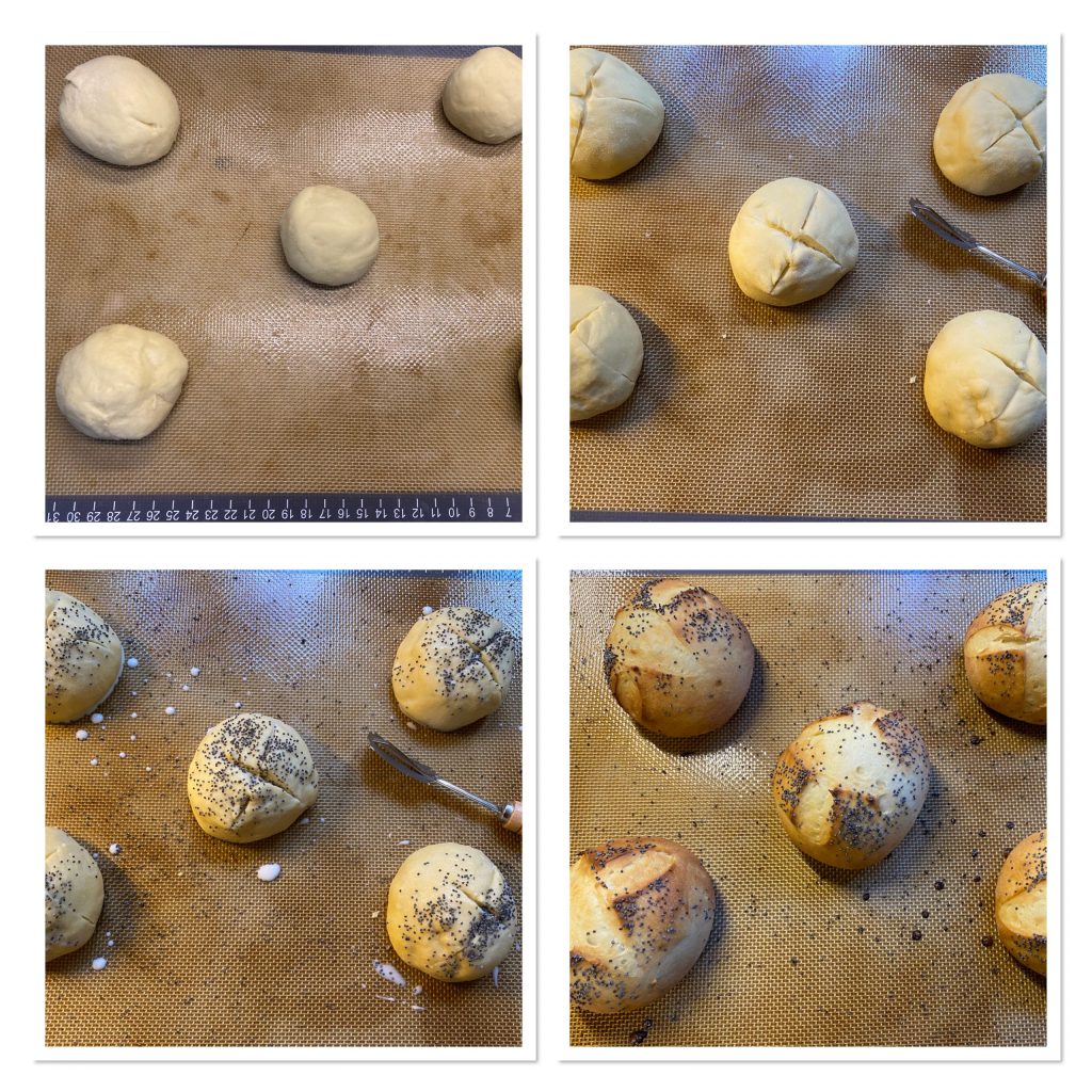 Petits pains au lait à l'huile d'olive et à la semoule remoulue