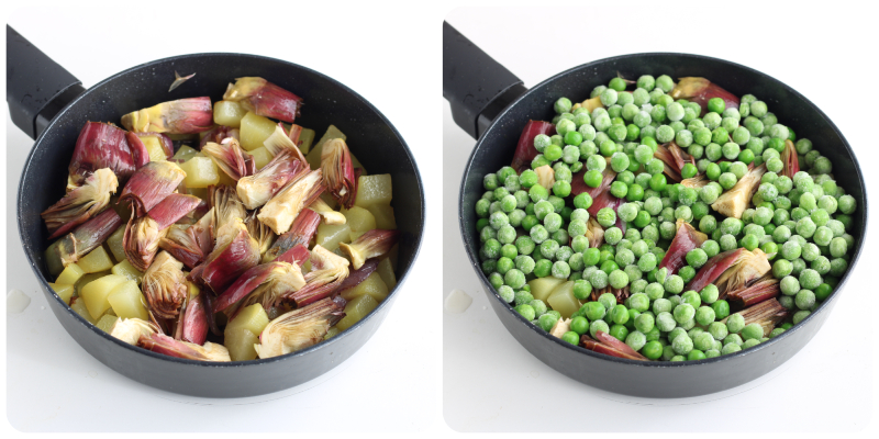 accompagnement artichauts et petits pois