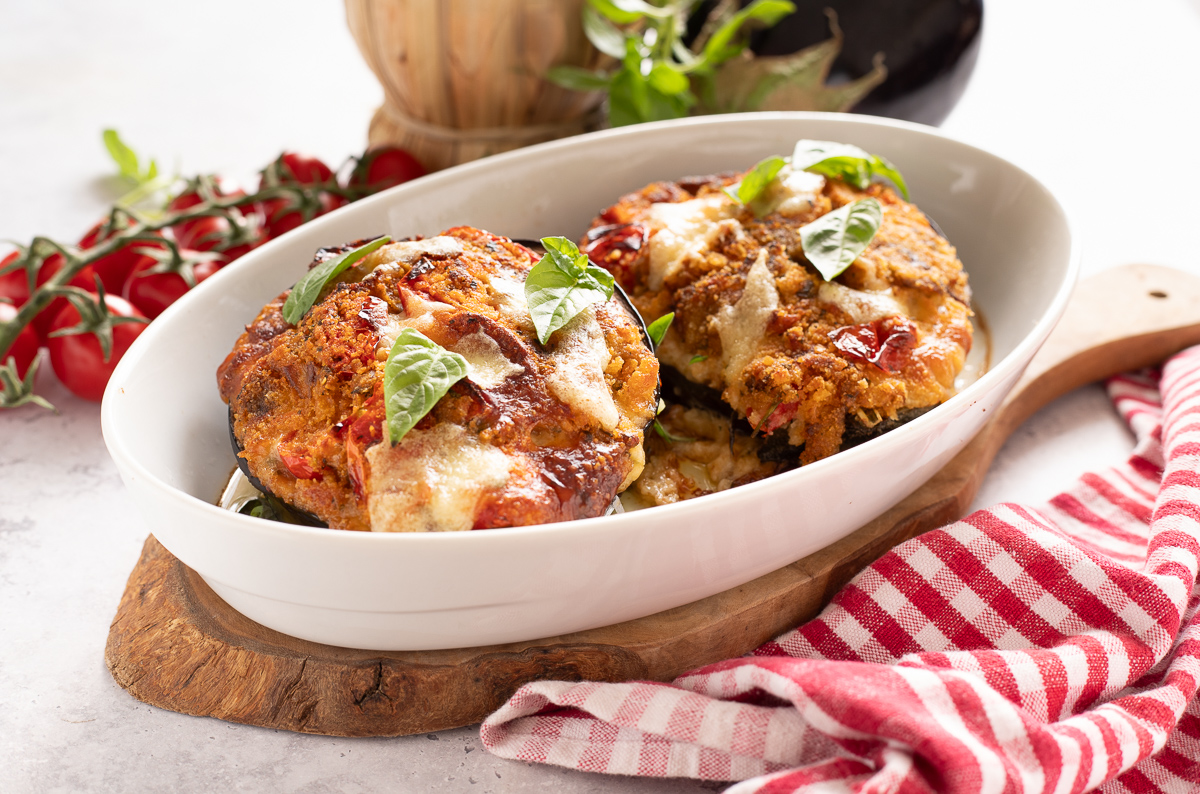 Aubergines au four farcies sans viande