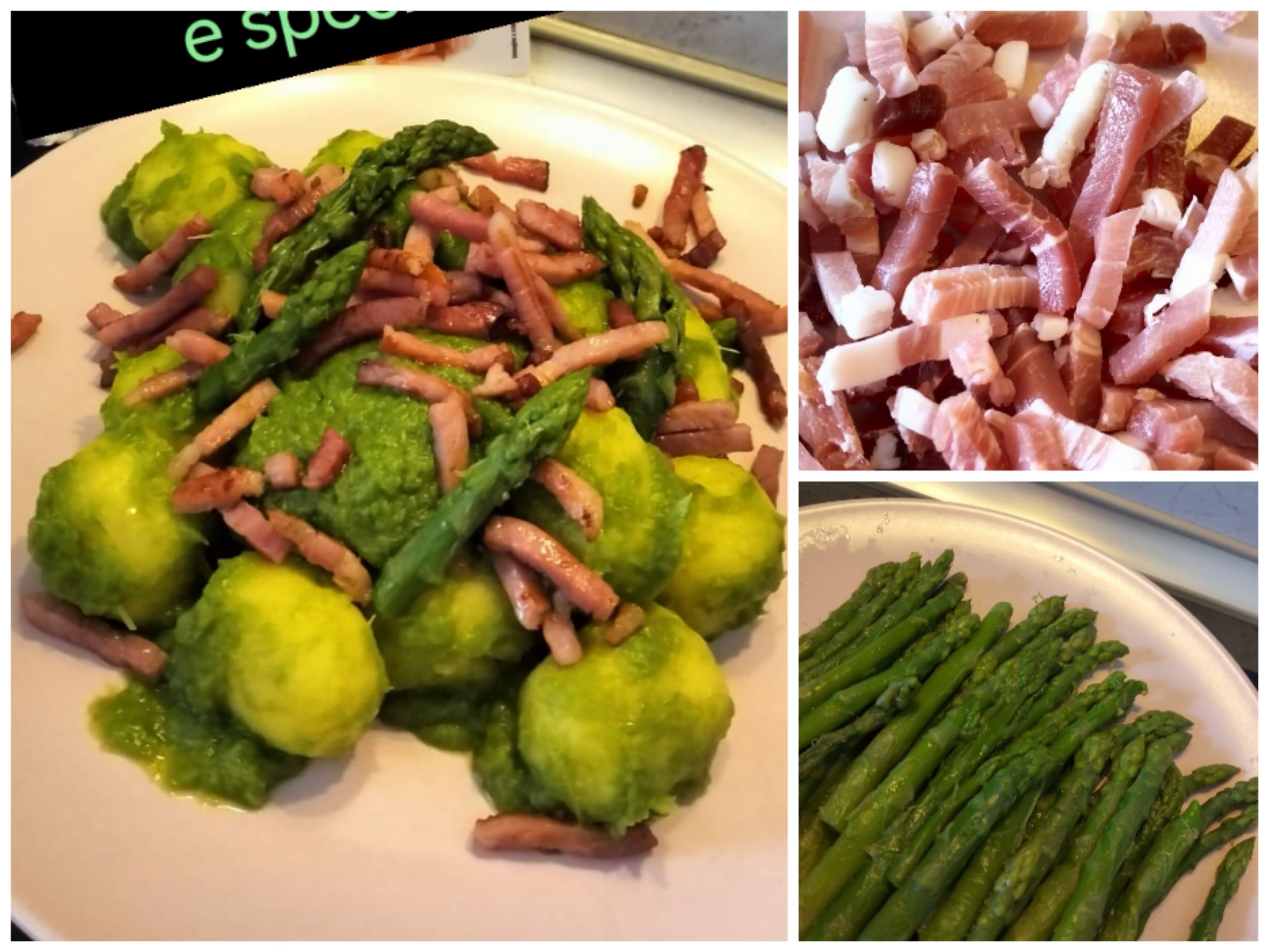 Gnocchi aux asperges et speck