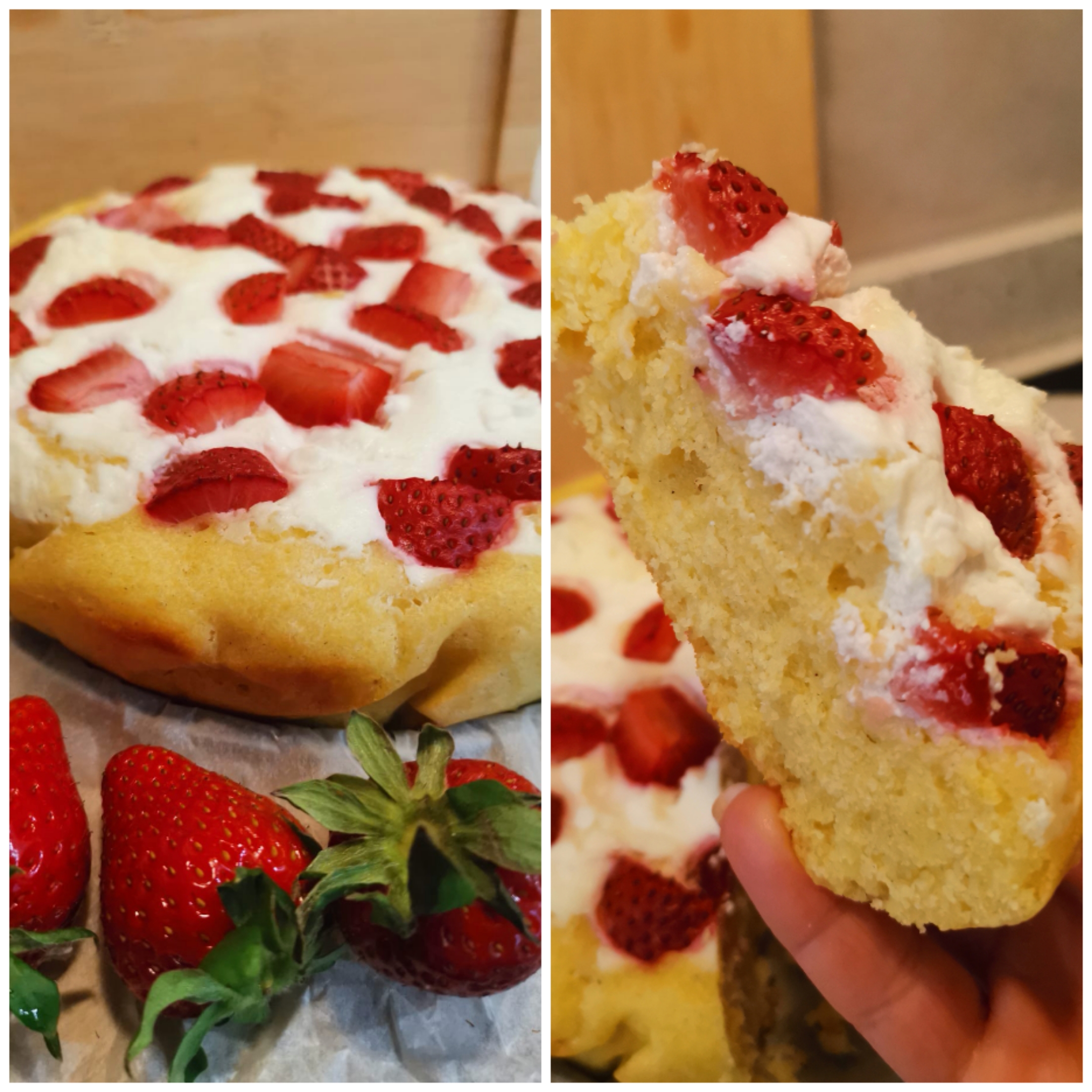 Gâteau fraises crème et ricotta
