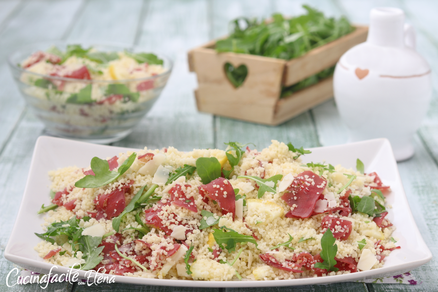 Couscous à la bresaola roquette citron et parmesan